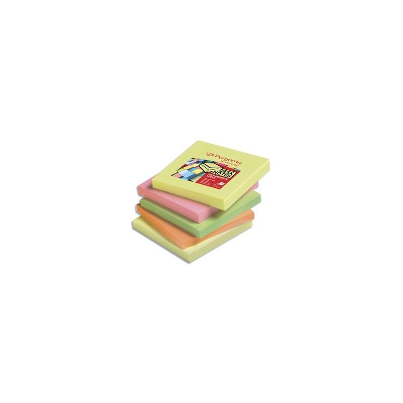PERGAMY Bloc de 100 feuilles repositionnables dimensions 7,6x7,6cm. Coloris assortis néon PERGAMY Bloc de 100 feuilles repositionnables dimensions 7,6x7,6cm. Coloris assortis néon