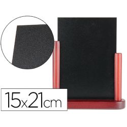 Tableau noir liderpapel bois hôtellerie double face marqueur type craie 15x21cm