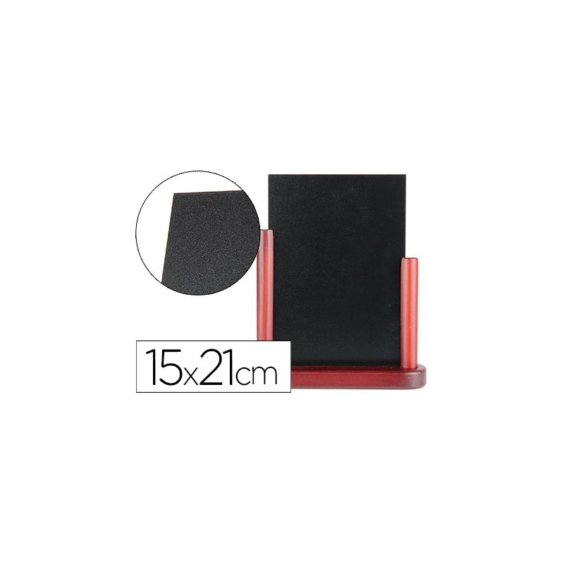 Tableau noir liderpapel bois hôtellerie double face marqueur type craie 15x21cm