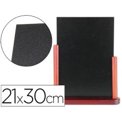 Tableau noir liderpapel bois hôtellerie double face marqueur type craie 21x30cm