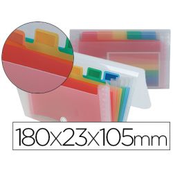 Trieur liderpapel série spectrafile pp 500 microns 180x230x105mm 6 compartiments fermoir coloris frosty transparent