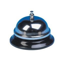 SONNETTE Q-CONNECT BASE MÉTALL IQUE NOIRE SONNERIE CHROMÉE 85MM DIAMÈTRE 55MM HAUTEUR