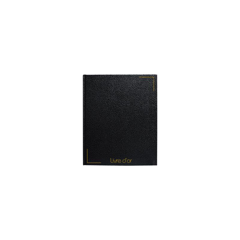 Livre d'or sign simil cuir 205x260mm 128f aspect croco papier crème ligné coloris noir Livre d'or sign simil cuir 205x260mm 128f aspect croco papier crème ligné coloris noir
