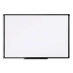 PERGAMY Tableau Blanc mélaminé Essential, cadre en PVC, Format : L60 x H45 cm