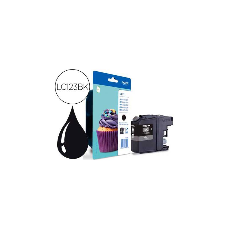 Cartouche brother jet d'encre LC123BK couleur noir 600p