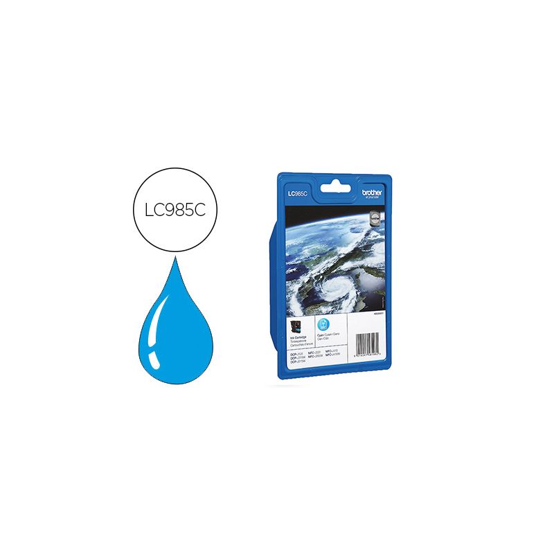 Cartouche brother jet d'encre LC985C couleur cyan 260p Cartouche brother jet d'encre LC985C couleur cyan 260p