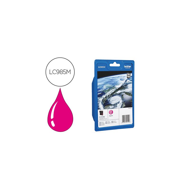 Cartouche brother jet d'encre LC985M couleur magenta 260p Cartouche brother jet d'encre LC985M couleur magenta 260p