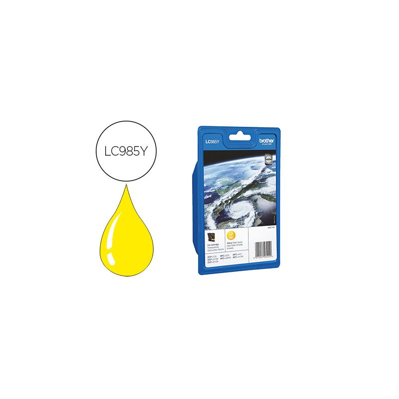 Cartouche brother jet d'encre LC985Y couleur jaune 260p