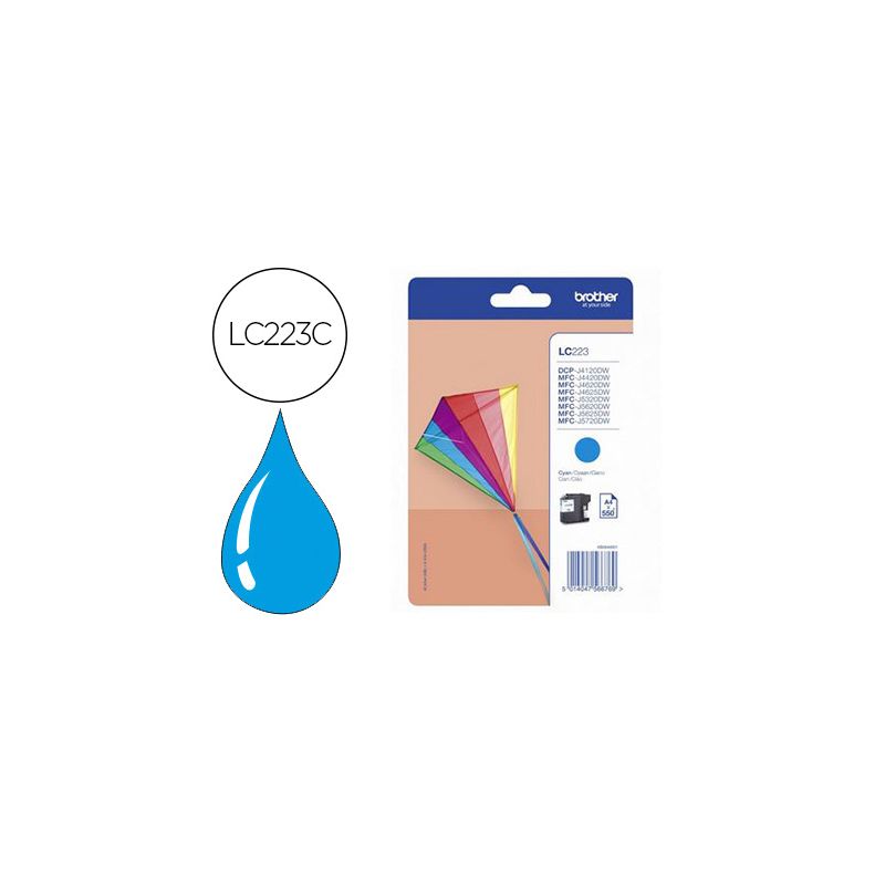 Cartouche brother jet d'encre originale LC223C couleur cyan