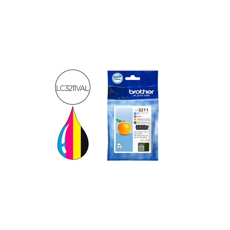 Cartouche brother jet d'encre LC3211VAL 4 couleurs 200p