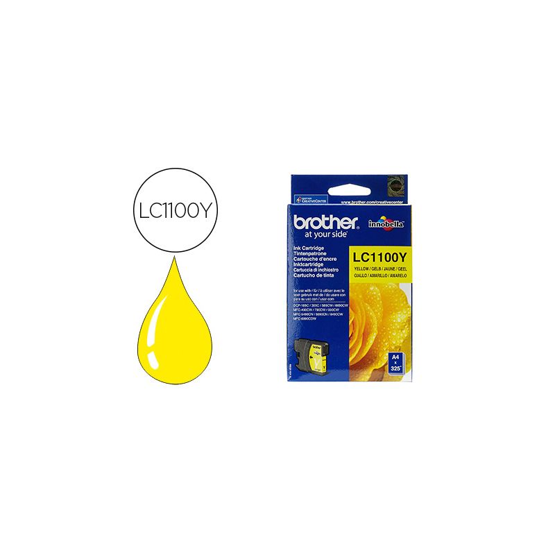 BROTHER cartouche Jet d'encre Jaune LC1100Y BROTHER cartouche Jet d'encre Jaune LC1100Y