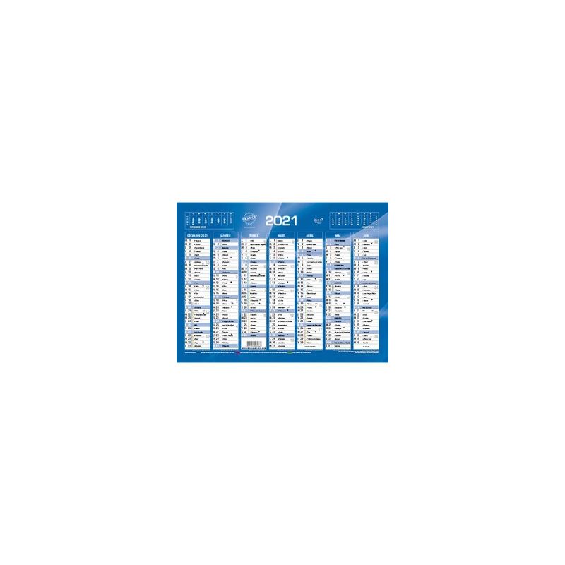 QUO VADIS Calendrier 7 mois par face avec vacances scolaires en haut, format 13,5 x 18 cm Bleu QUO VADIS Calendrier 7 mois par face avec vacances scolaires en haut, format 13,5 x 18 cm Bleu