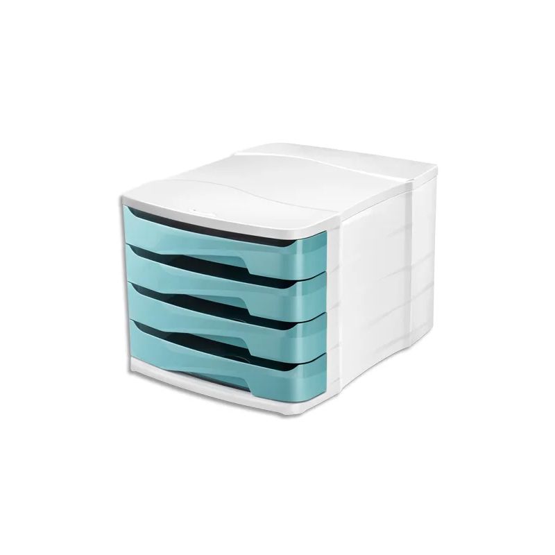 CEP Module de classement Ellypse XtraStrong 4 tiroirs - Dimensions : L38,6 x H24,6 x P29,2 cm Vert d'eau CEP Module de classement Ellypse XtraStrong 4 tiroirs - Dimensions : L38,6 x H24,6 x P29,2 cm Vert d'eau