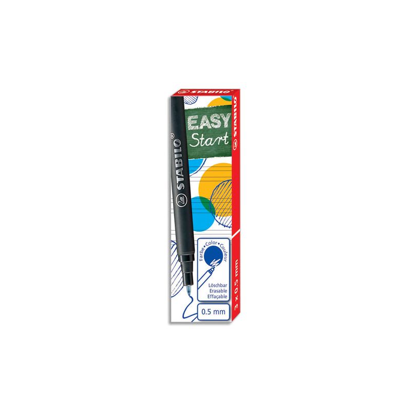 STABILO Boîte de 3 recharges pour roller Easy original Bleu 0,5 6890/041 STABILO Boîte de 3 recharges pour roller Easy original Bleu 0,5 6890/041