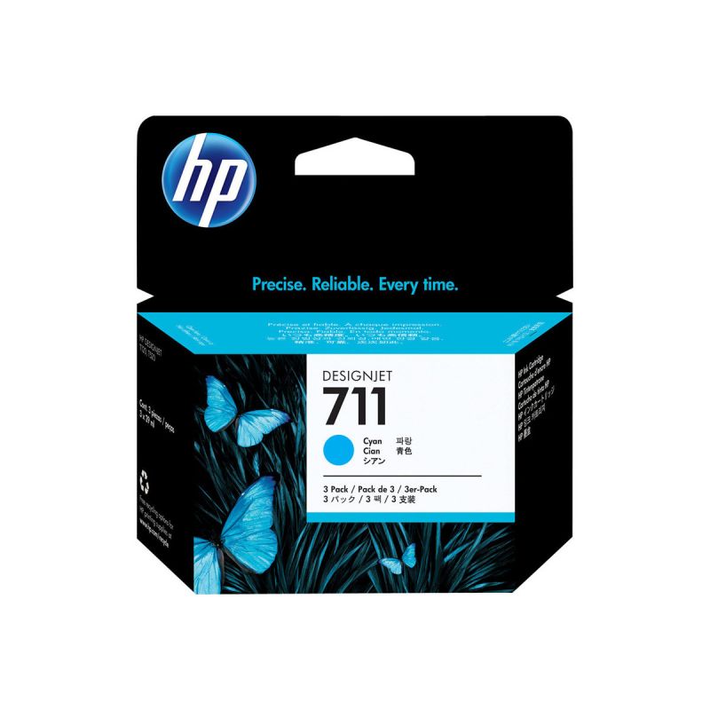 HP 711 original cartouche d encre cyan capacité standard pack de 3 HP 711 original cartouche d encre cyan capacité standard pack de 3
