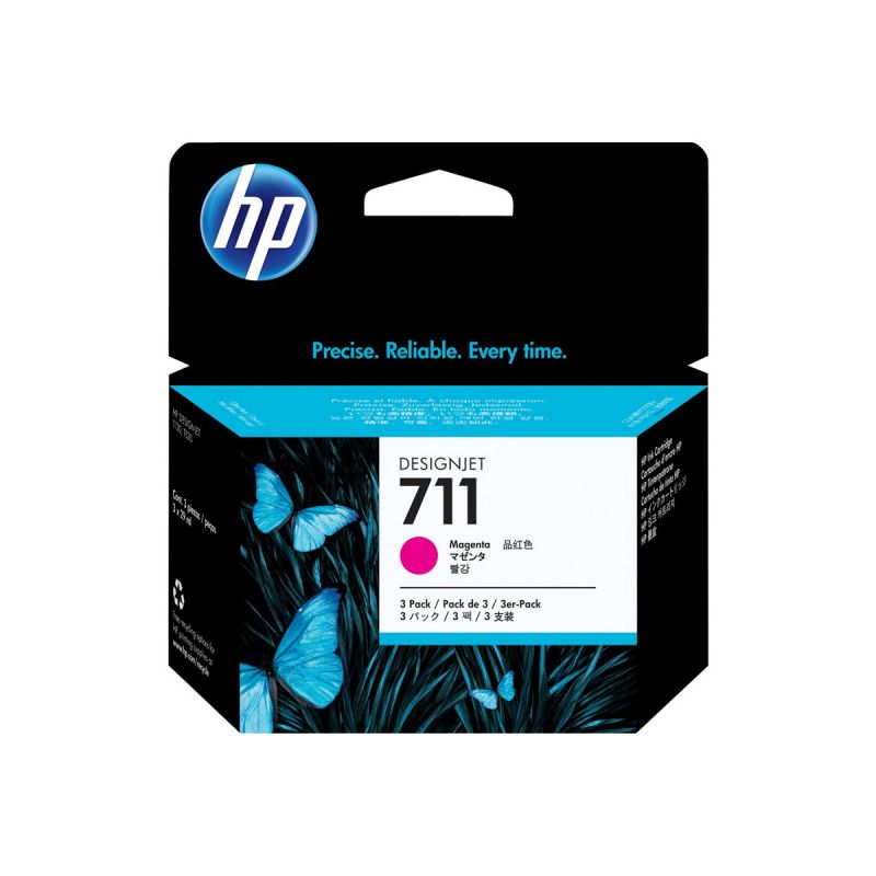 HP 711 original cartouche d encre magenta capacité standard pack de 3 HP 711 original cartouche d encre magenta capacité standard pack de 3
