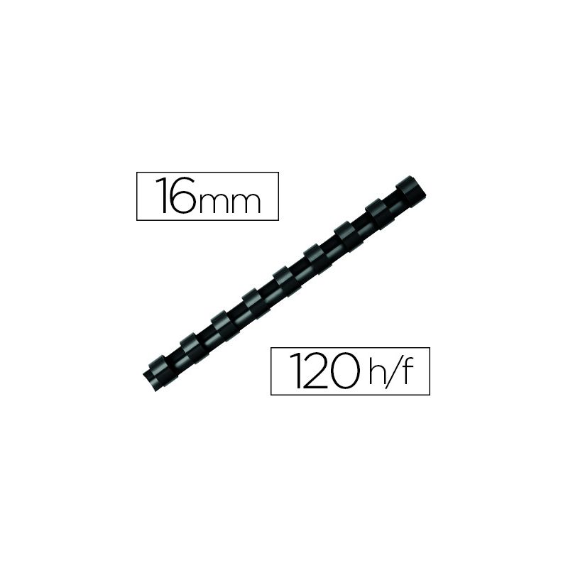 Anneau plastique à relier q-connect capacité 120f 16mm diamètre coloris noir boîte 50 unités Anneau plastique à relier q-connect capacité 120f 16mm diamètre coloris noir boîte 50 unités