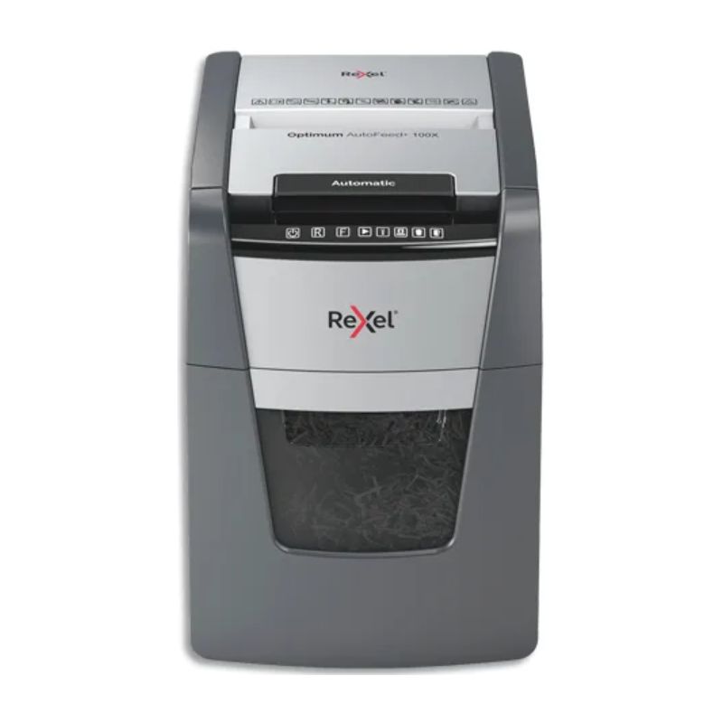 REXEL Destructeur OPTIMUM Auto+100x coupe croisée 100f auto/8f manuel, P-4, 34L 2020100XEU REXEL Destructeur OPTIMUM Auto+100x coupe croisée 100f auto/8f manuel, P-4, 34L 2020100XEU