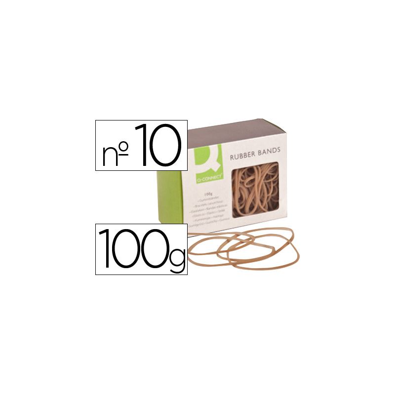 Bracelet caoutchouc q-connect n.10 100x2mm boîte fenêtre 100g. Bracelet caoutchouc q-connect n.10 100x2mm boîte fenêtre 100g.