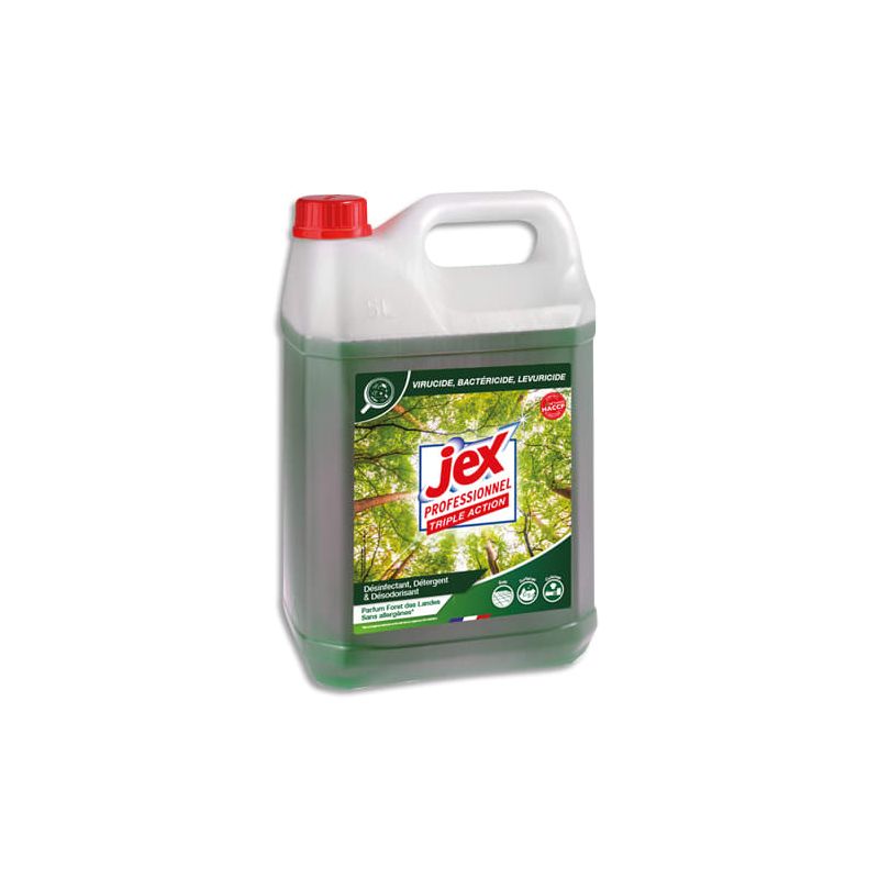 JEX PROFESSIONNEL Bidon de 5 litres désinfectant triple action multi-surfaces Forêt des Landes JEX PROFESSIONNEL Bidon de 5 litres désinfectant triple action multi-surfaces Forêt des Landes