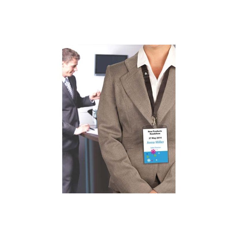 AVERY Boîte de 10 porte-badges grand format 105 x 148 mm AVERY Boîte de 10 porte-badges grand format 105 x 148 mm