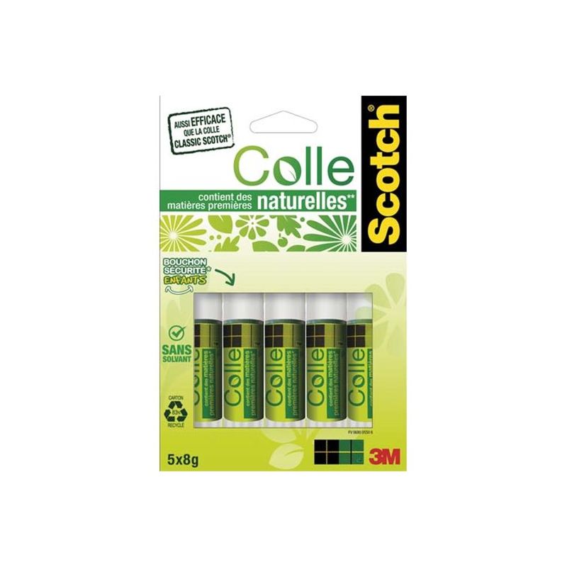 SCOTCH Lot de 5 bâtons de colle naturelle 8g SCOTCH Lot de 5 bâtons de colle naturelle 8g
