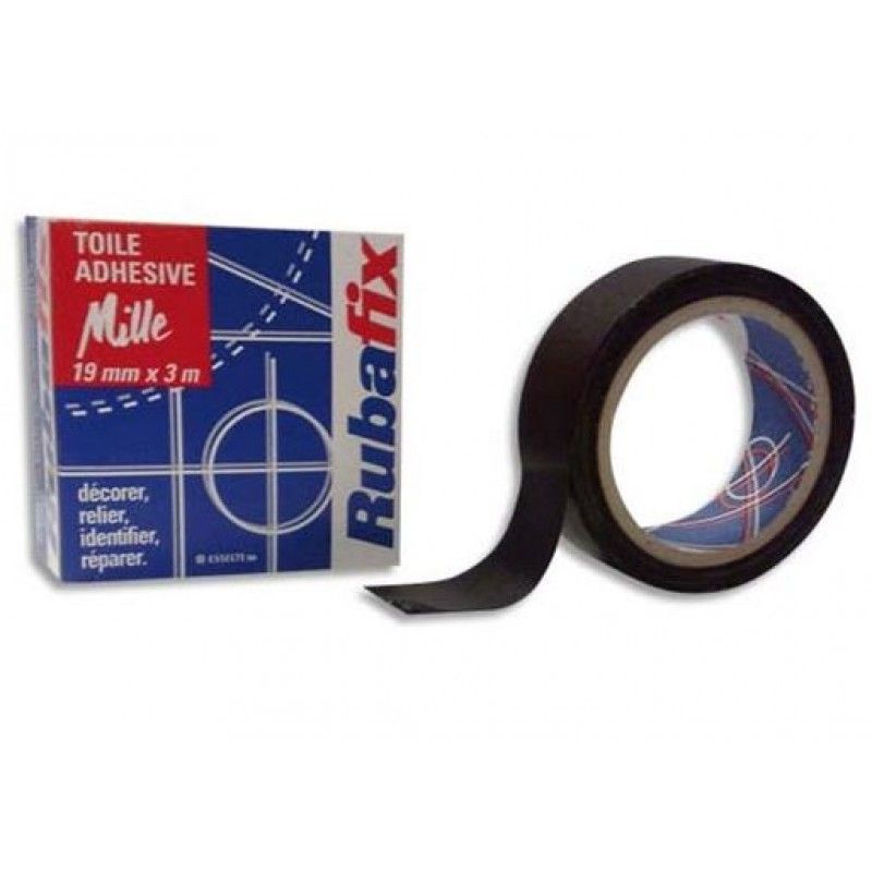 RUBAFIX Toile adhésive MILLE Noir RUBAFIX Toile adhésive MILLE Noir