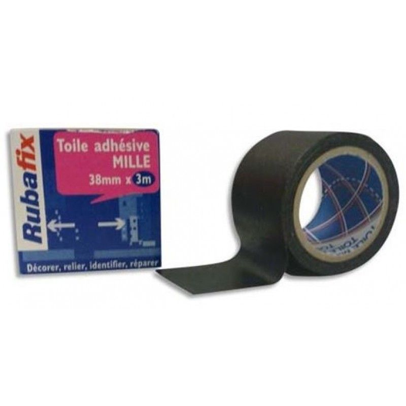 RUBAFIX Toile adhésive MILLE Noir RUBAFIX Toile adhésive MILLE Noir