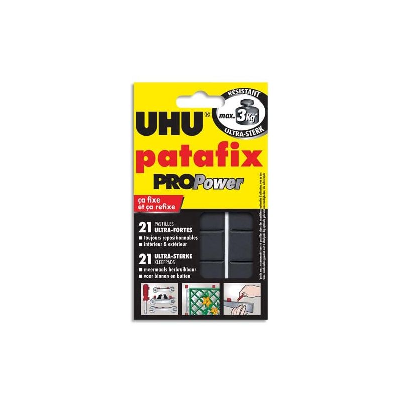 UHU PATAFIX Etui de 21 pastilles Blanche Pro Power résistance UHU PATAFIX Etui de 21 pastilles Blanche Pro Power résistance