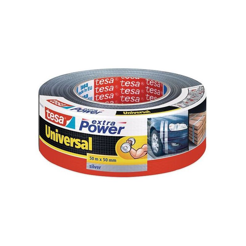 TESA Rouleau de toile adhésive renforcée 50 m x 50 mm Gris TESA Rouleau de toile adhésive renforcée 50 m x 50 mm Gris