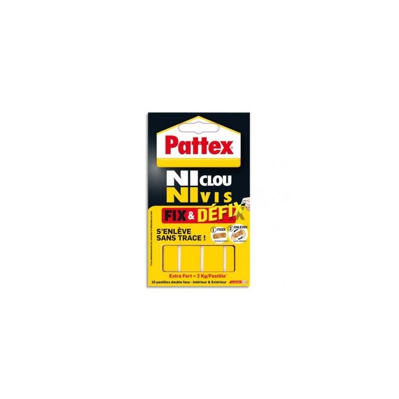 PATTEX Pochette de 10 pastilles adhésives Fix&Defix PATTEX Pochette de 10 pastilles adhésives Fix&Defix