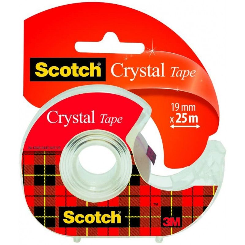 SCOTCH Ruban adhésif Crystal transparent 19mmx25m dévidoir SCOTCH Ruban adhésif Crystal transparent 19mmx25m dévidoir