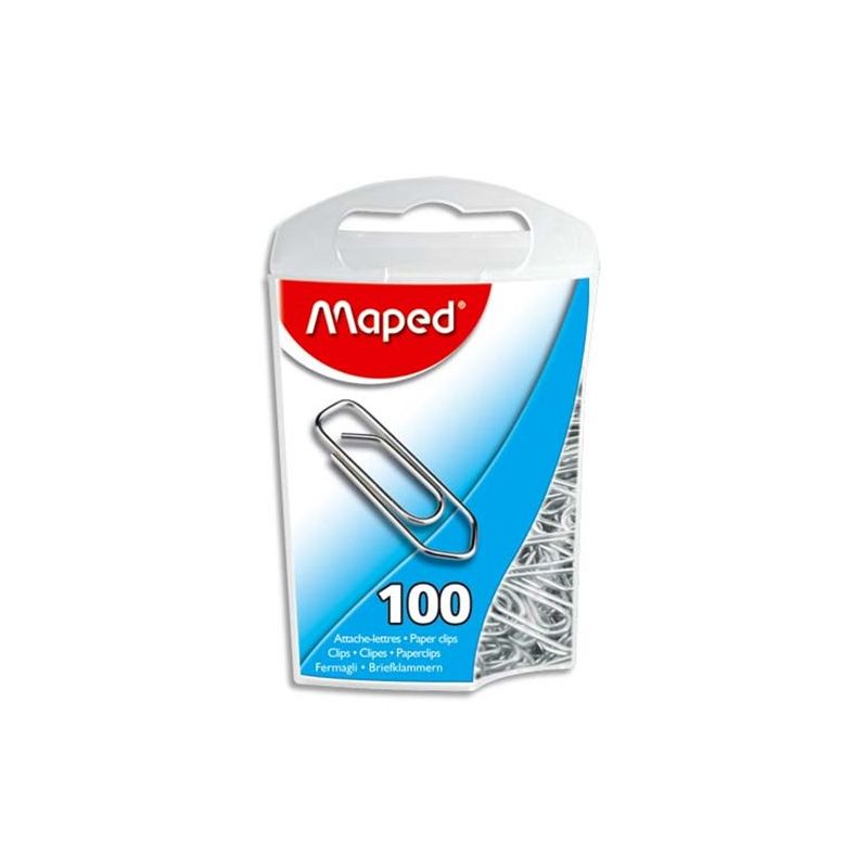 MAPED Boîte de 100 trombones en acier galvanisé 25mm MAPED Boîte de 100 trombones en acier galvanisé 25mm