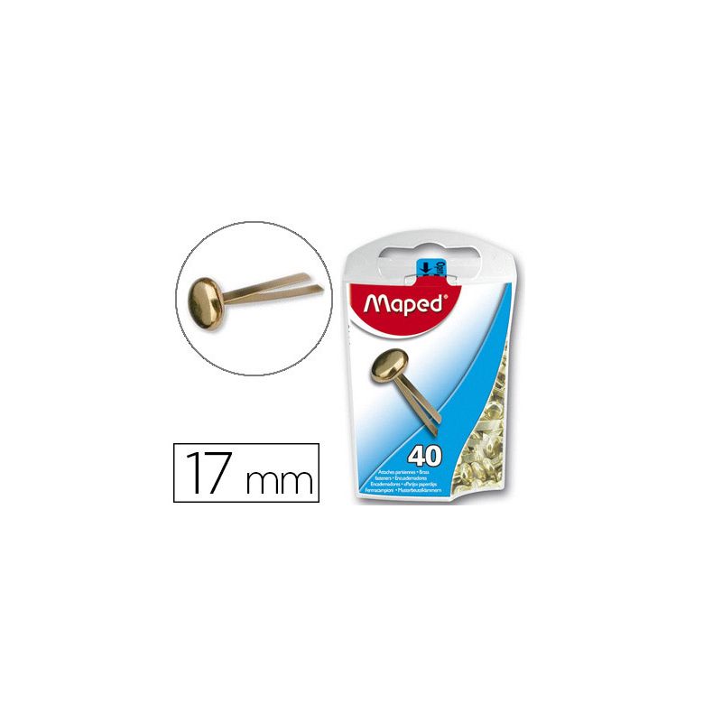 MAPED Boîte de 40 attaches parisiennes en laiton 17mm MAPED Boîte de 40 attaches parisiennes en laiton 17mm