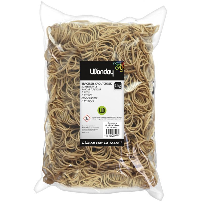 WONDAY Sac de 1kg d'élastique en caoutchouc étroit 180x1,8mm WONDAY Sac de 1kg d'élastique en caoutchouc étroit 180x1,8mm