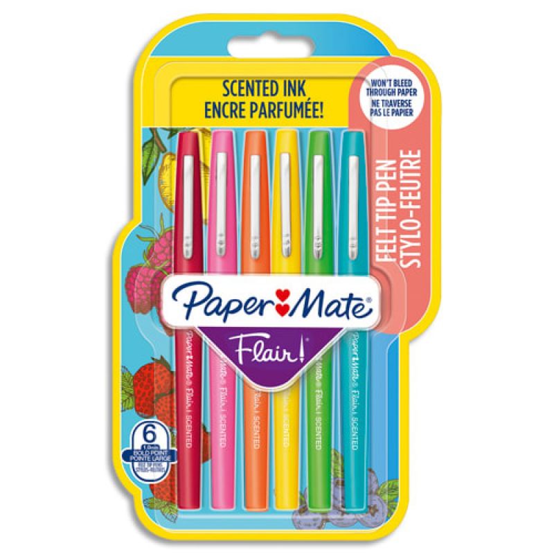 PAPERMATE Blister de 6 feutres Flair Senteur assortis PAPERMATE Blister de 6 feutres Flair Senteur assortis