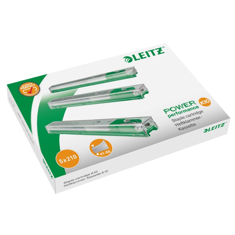 LEITZ Boîte de 5 recharges 210 agrafes 26/10 Vert LEITZ Boîte de 5 recharges 210 agrafes 26/10 Vert