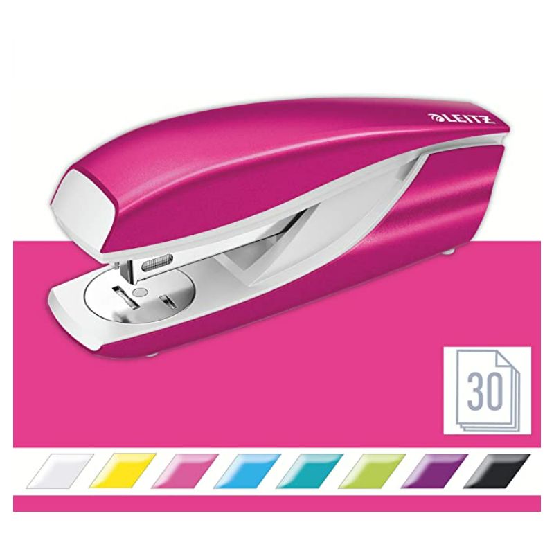 LEITZ Agrafeuse métal Rose métalisé capacité 30 feuilles pour agrafes 24/6-26/6