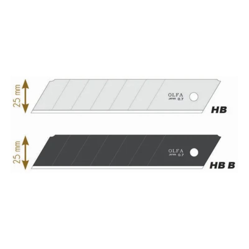 OLFA Recharge de 5 lames HB-5B en acier inoxydable, lame secable, pour cutter XH-1 - Largeur 25 mm OLFA Recharge de 5 lames HB-5B en acier inoxydable, lame secable, pour cutter XH-1 - Largeur 25 mm