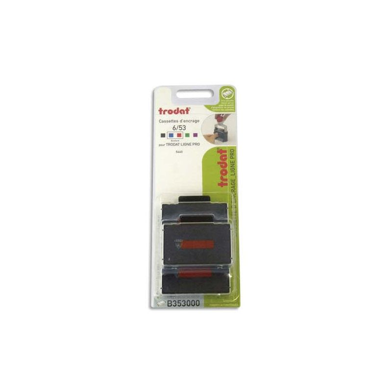 TRODAT Blister 3 recharges pour appareils 5203/5253/5440 Bicolore Bleu et Rouge TRODAT Blister 3 recharges pour appareils 5203/5253/5440 Bicolore Bleu et Rouge