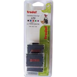 TRODAT Blister 3 recharges 6/50 Bicolore Bleu et Rouge