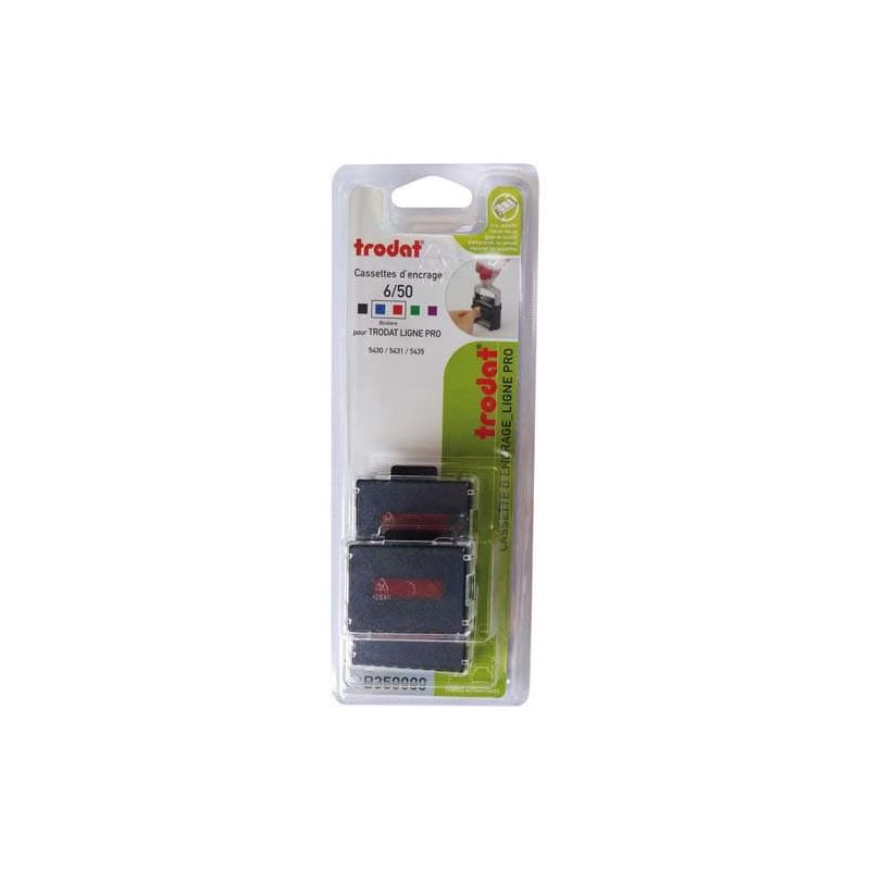 TRODAT Blister 3 recharges 6/50 Bicolore Bleu et Rouge TRODAT Blister 3 recharges 6/50 Bicolore Bleu et Rouge