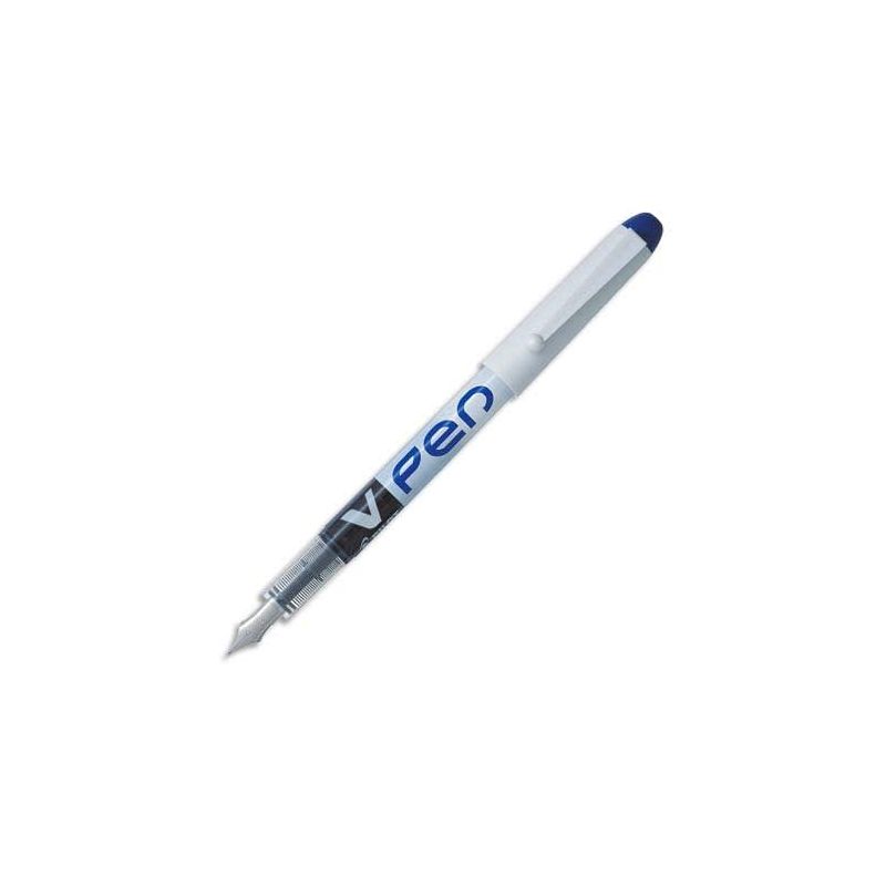 PILOT Stylo à plume V-PEN jetable largeur de trait 0,4 mm encre liquide Bleu