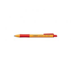 STABILO Stylo à bille rétractable avec grip confort Gamme Green Encre Rouge