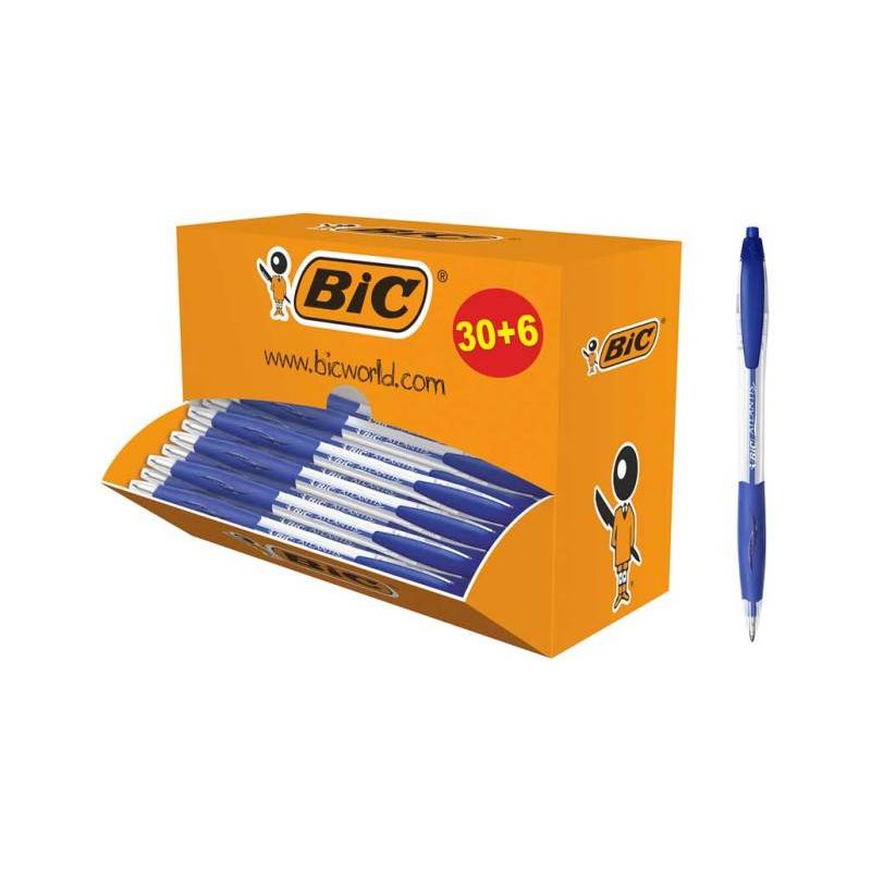 BIC Pack éco de 30+6 stylo bille ATLANTIS Pointe moyenne Rechargeable Encre Bleue BIC Pack éco de 30+6 stylo bille ATLANTIS Pointe moyenne Rechargeable Encre Bleue