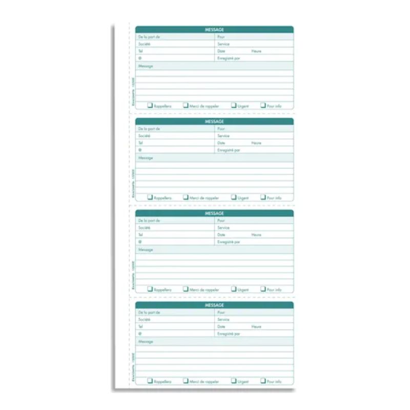 EXACOMPTA Carnet broché 29,7x14,8cm. Messages téléphones (4 à la page). 50 feuilles dupli autocopiantes EXACOMPTA Carnet broché 29,7x14,8cm. Messages téléphones (4 à la page). 50 feuilles dupli autocopiantes