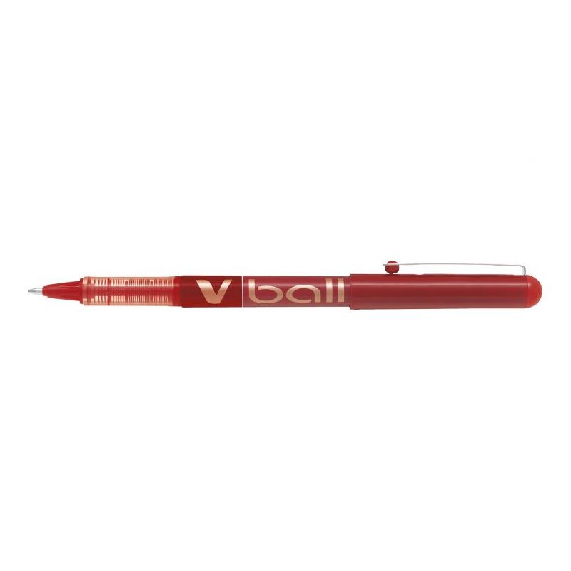 PILOT V-BALL Stylo Roller pointe métal Encre liquide Rouge