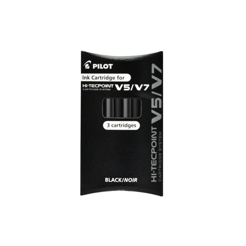 PILOT Pochette de 3 recharges pour V5/V7 HI-TECPOINT encre Noire PILOT Pochette de 3 recharges pour V5/V7 HI-TECPOINT encre Noire