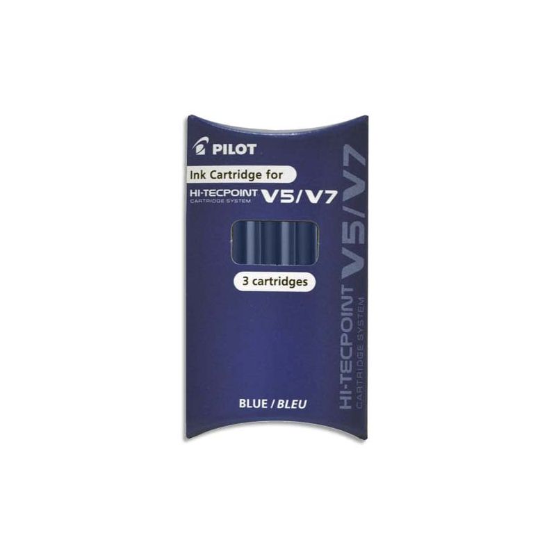 PILOT Pochette de 3 recharges pour V5/V7 HI-TECPOINT encre Bleue PILOT Pochette de 3 recharges pour V5/V7 HI-TECPOINT encre Bleue