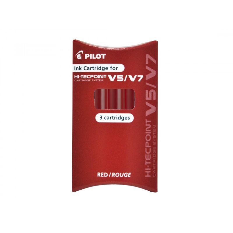 PILOT Pochette de 3 recharges pour V5/V7 HI-TECPOINT encre Rouge PILOT Pochette de 3 recharges pour V5/V7 HI-TECPOINT encre Rouge